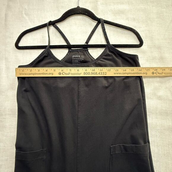 Pact Women’s Tank Jumpsuit Black with Shelf Bra Size Small Organic Cotton - Picture 6 of 7